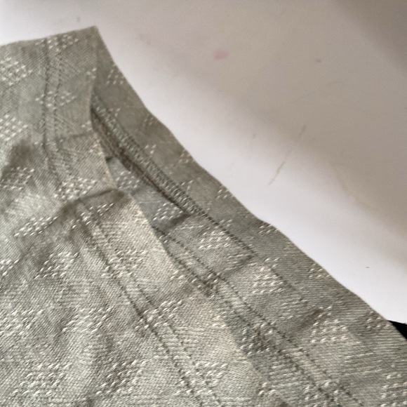 Geoffrey Beene short sleeve shirt in lovely grey green white pattern size M - Picture 5 of 6